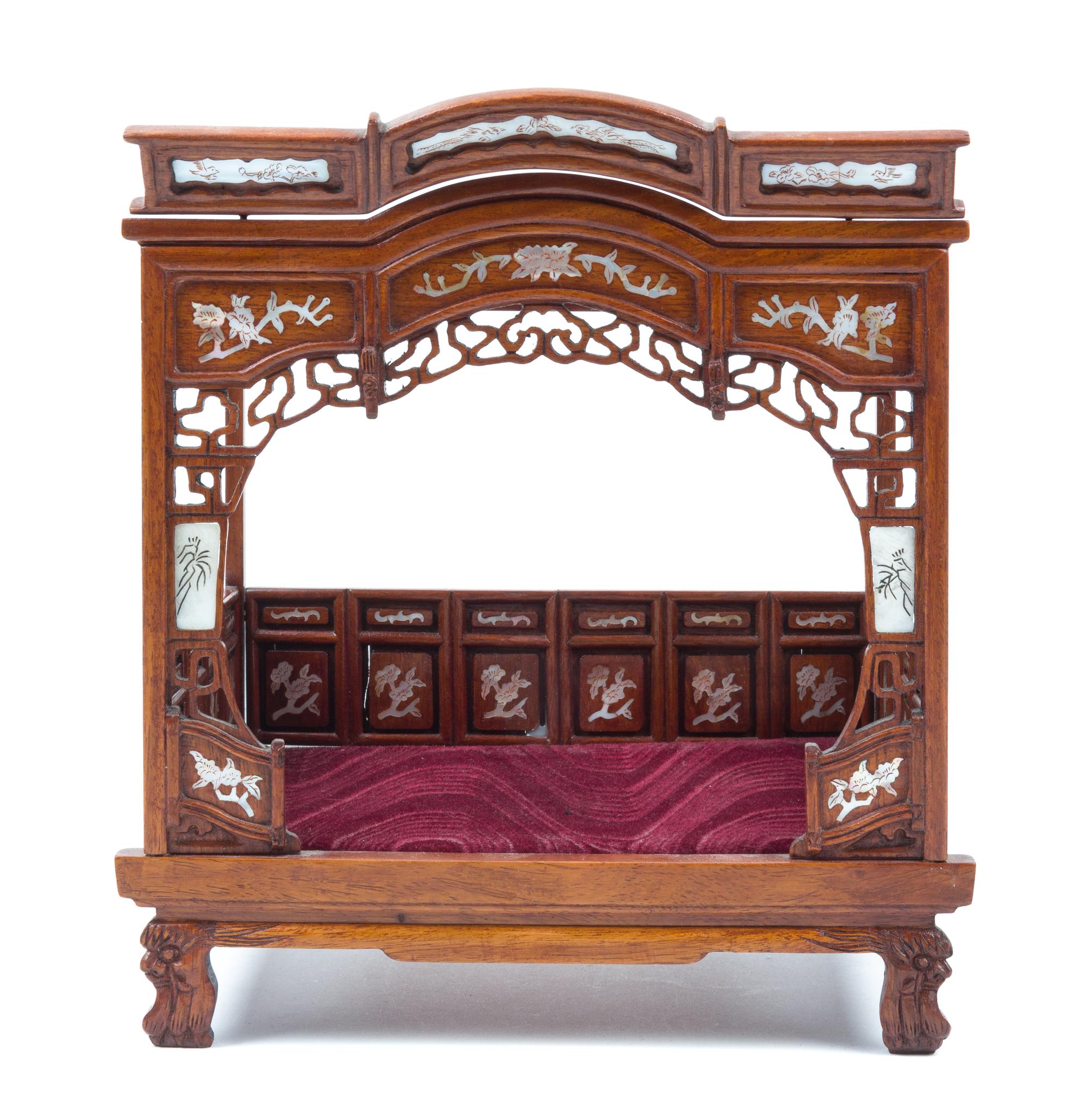A Chinese Diminutive Marriage Bed Height 8 1/2 inches.