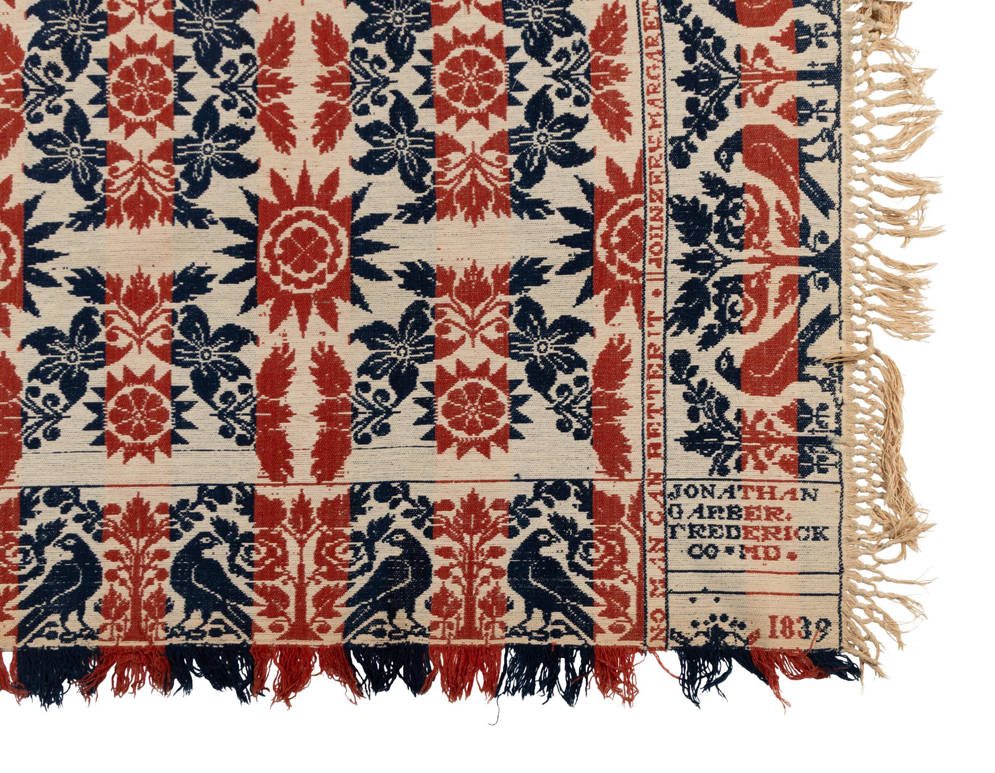 Three Cotton and Wool Jacquard Coverlets