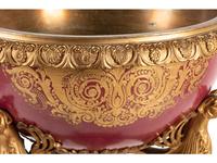 A Sèvres Style Gilt Bronze Mounted Porcelain Jardinière on Stand