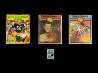 A Group of Vintage Green Bay Packers Items Including a Bart Starr Signed Autograph 1970 Topps Card,