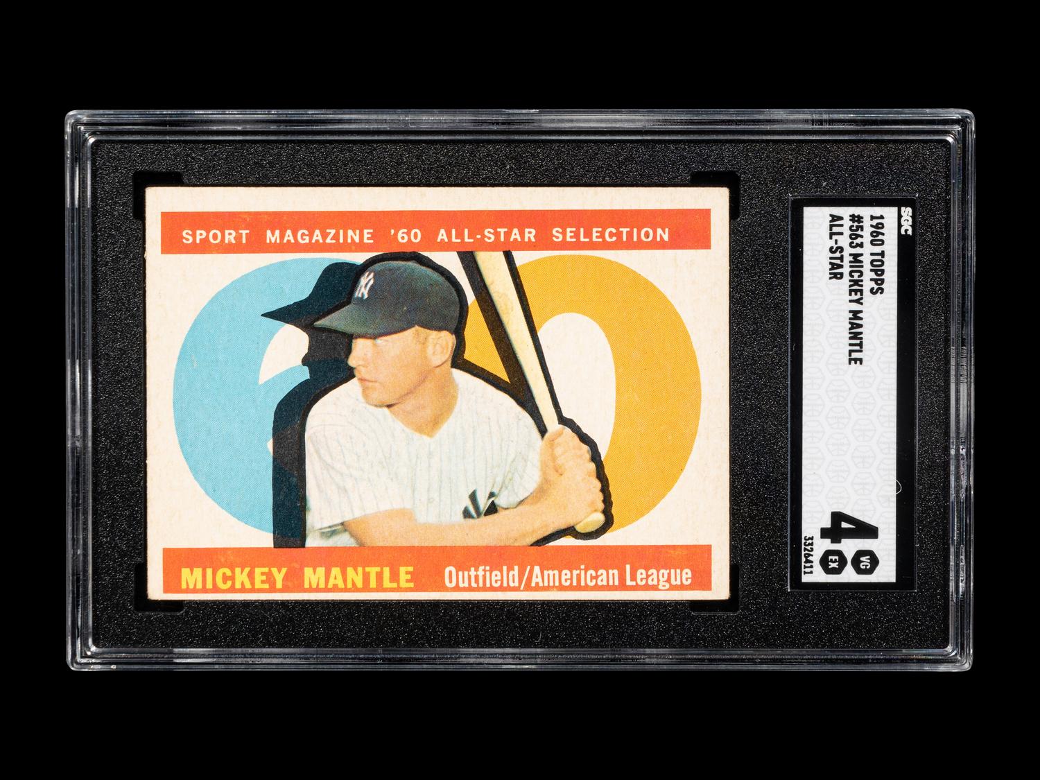 A 1960 Topps Mickey Mantle All-Star Baseball Card No. 563 (SGC 4 VG/EX)