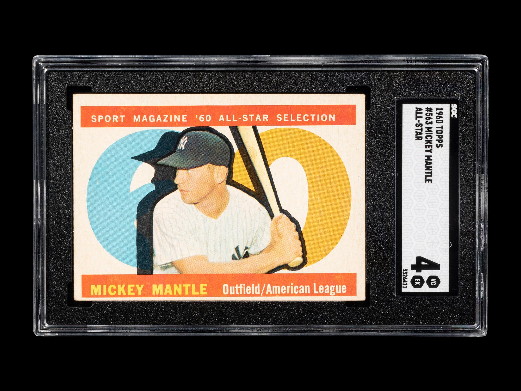 A 1960 Topps Mickey Mantle All-Star Baseball Card No. 563 (SGC 4 VG/EX)