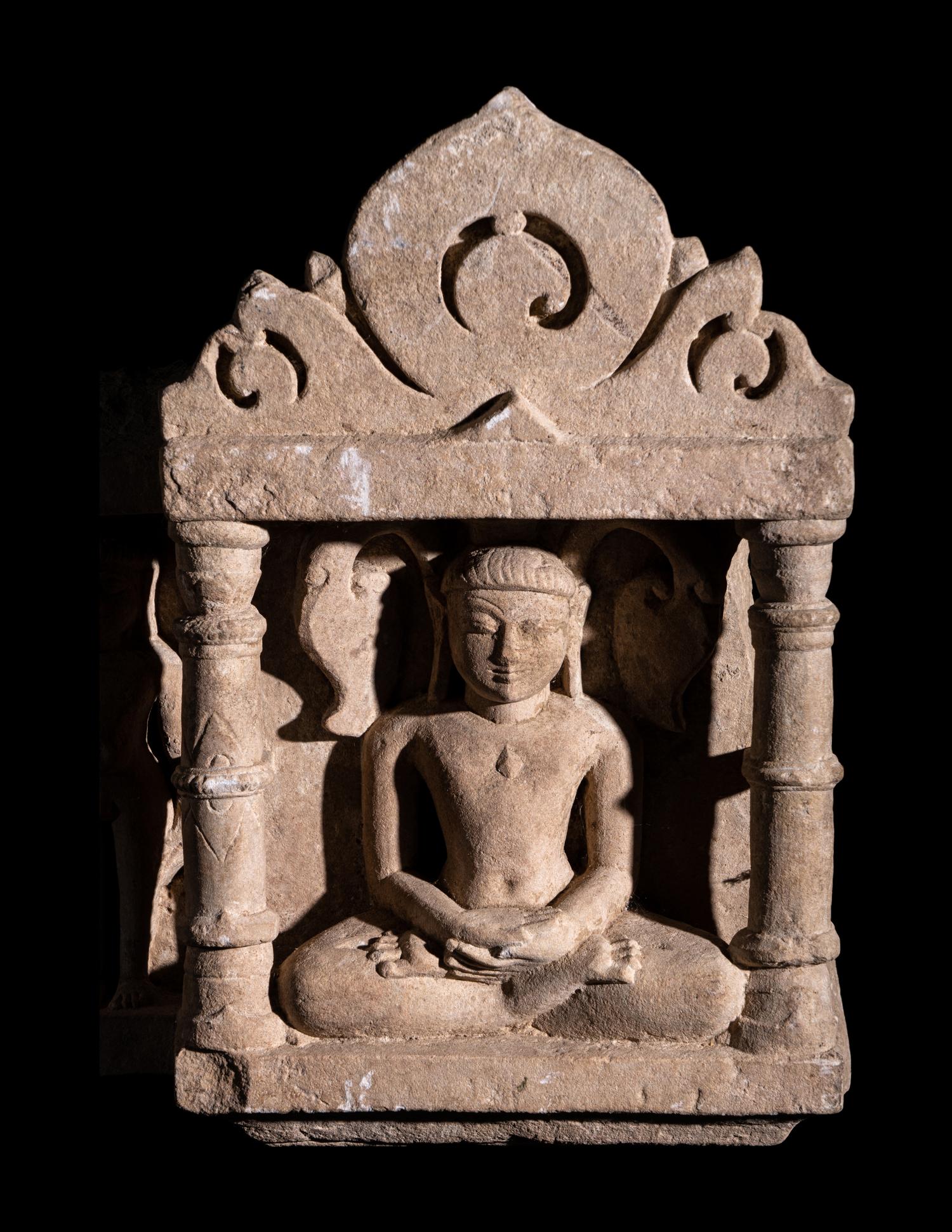 A Jain Carved Stone Relief Panel