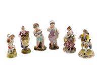 Six Continental Porcelain Figures