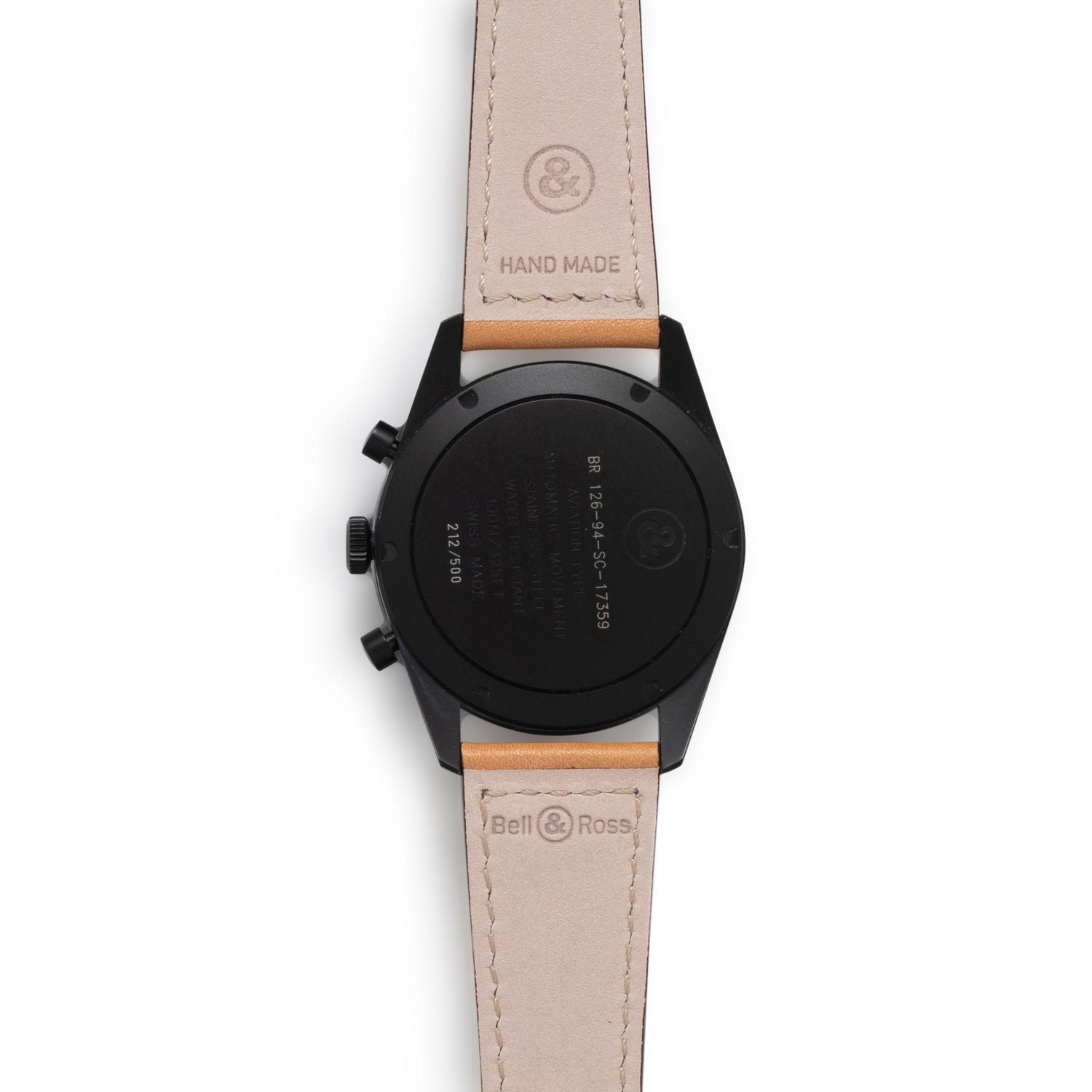 BELL & ROSS, REF. BR 126 STAINLESS STEEL 'CARBON ORANGE' CHRONOGRAPH WATCH