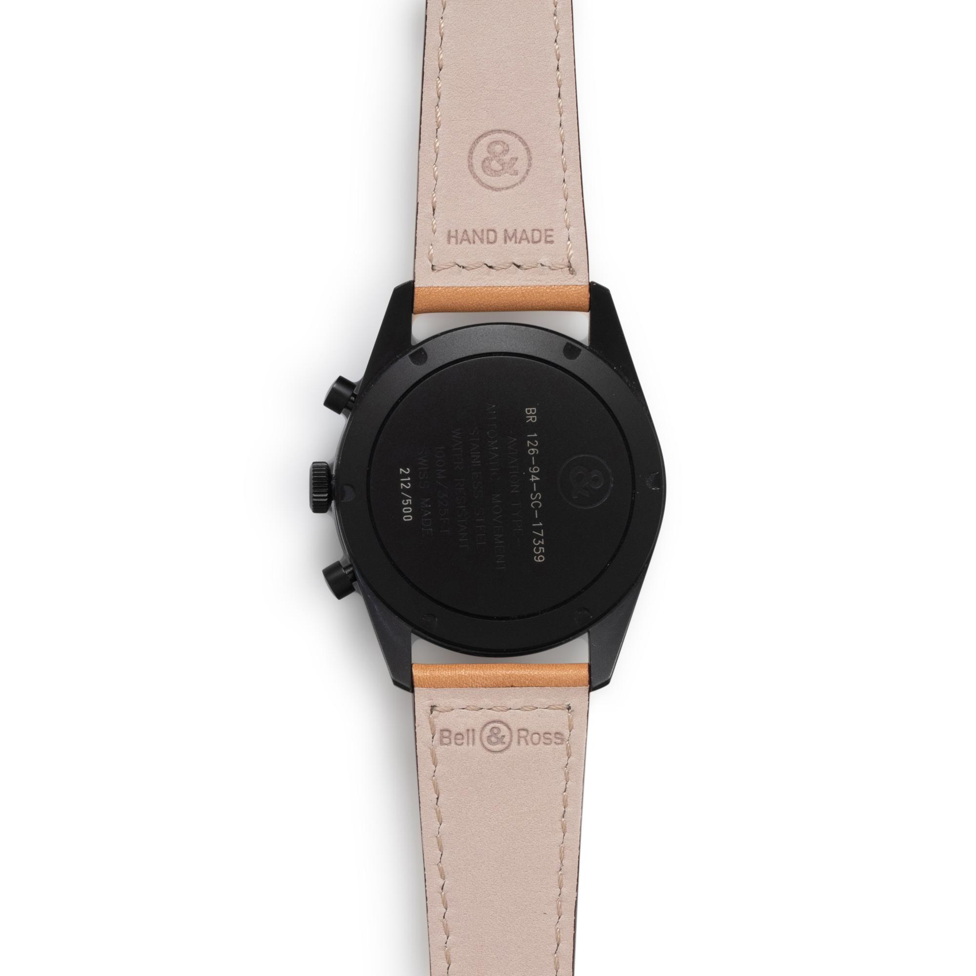 BELL & ROSS, REF. BR 126 STAINLESS STEEL 'CARBON ORANGE' CHRONOGRAPH WATCH