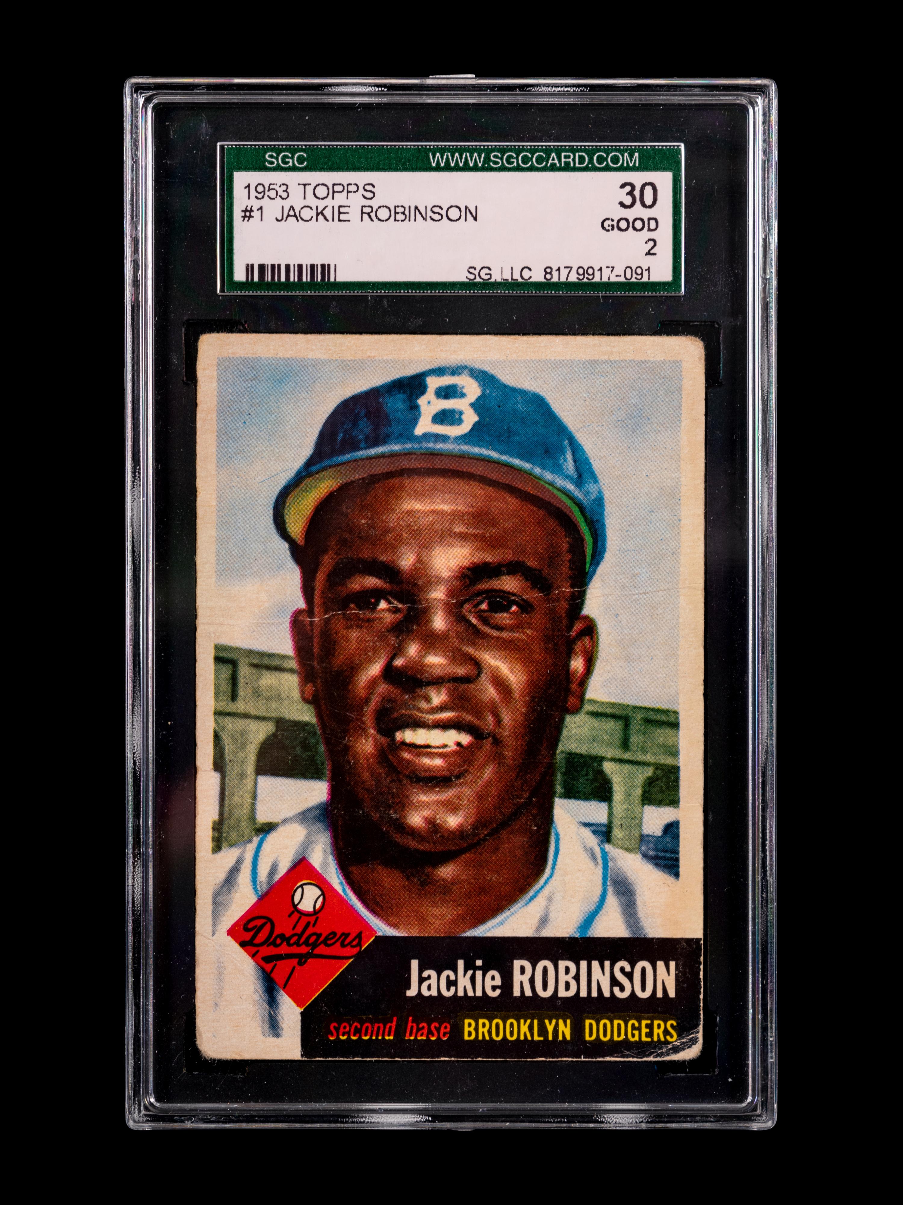 A 1953 Topps Jackie Robinson Baseball Card No. 1 (SGC 2 GOOD)