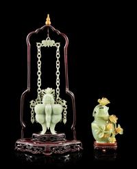 Two Chinese Hardstone Flower Vases