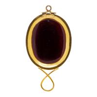 ANTIQUE, YELLOW GOLD AND AGATE CAMEO PENDANT