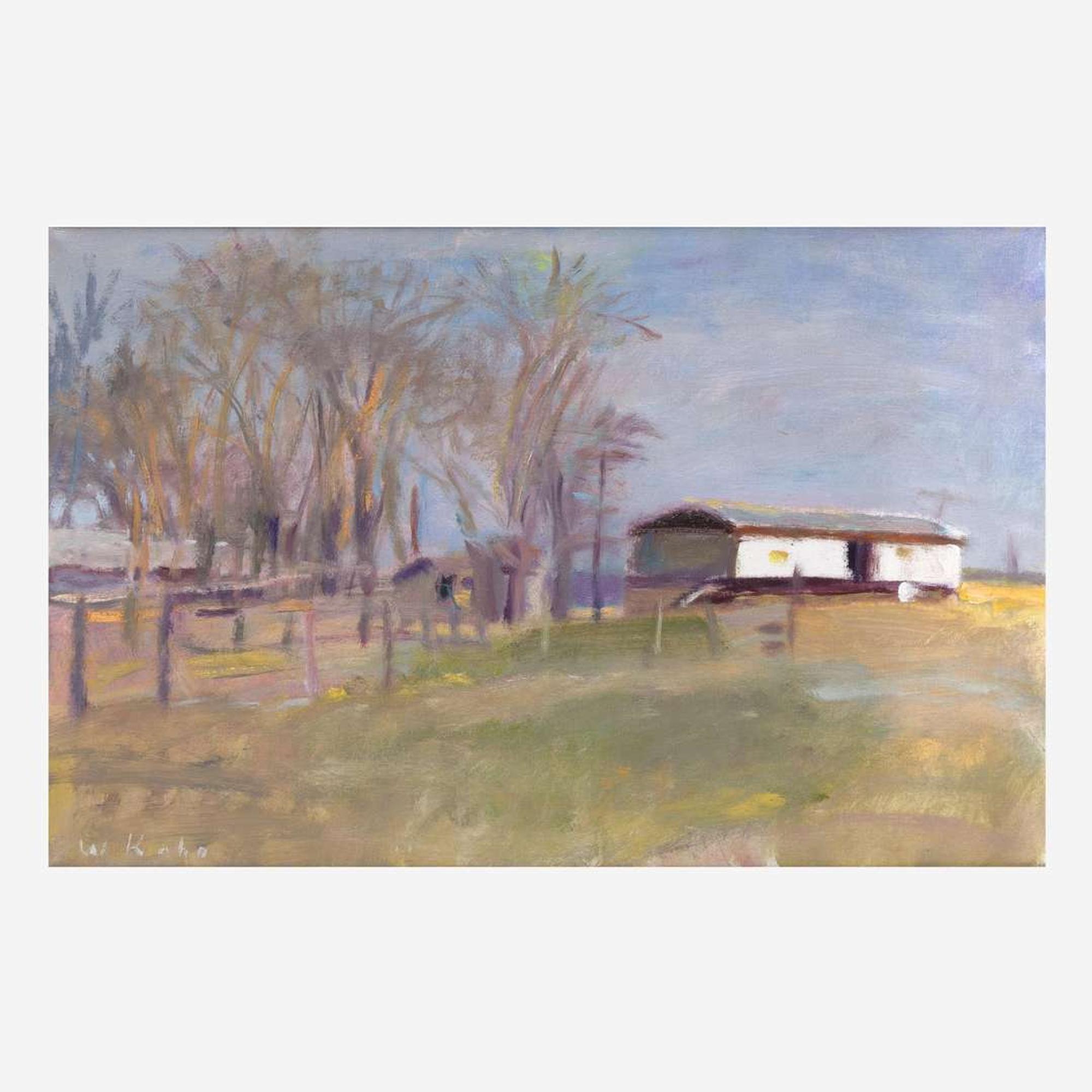Wolf Kahn (American/German, 1927-2020) Mobile Home in Arkansas