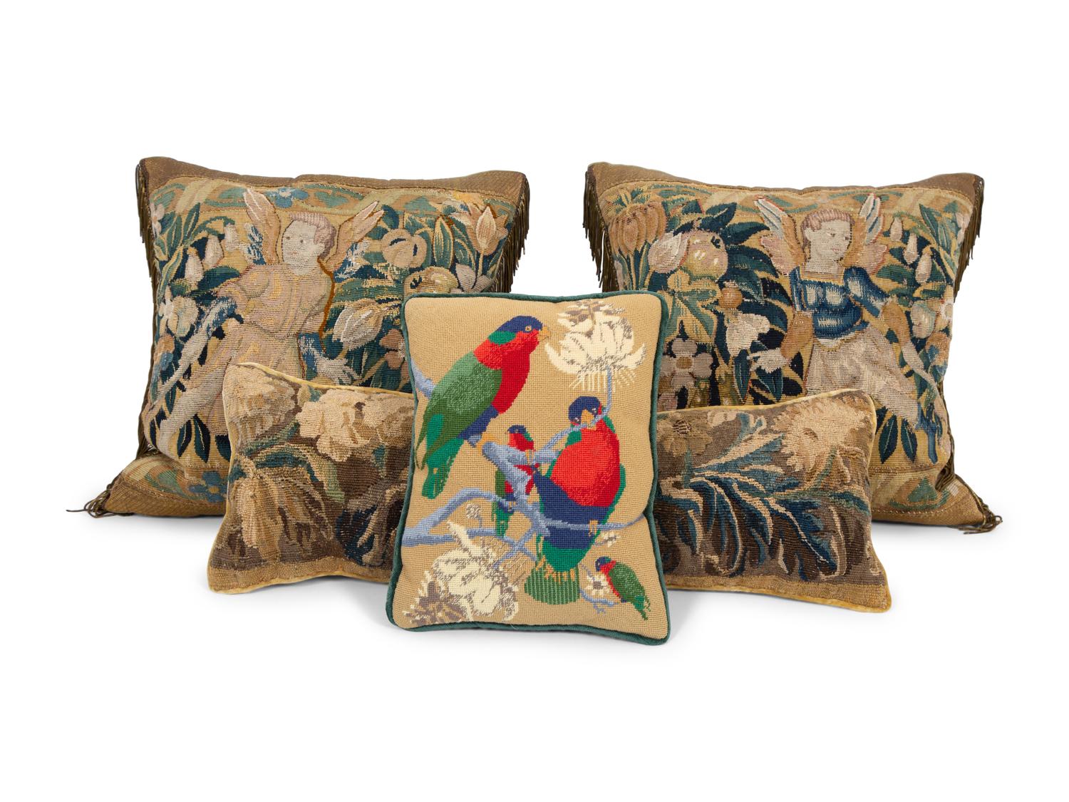Three Continental Tapestry Pillows