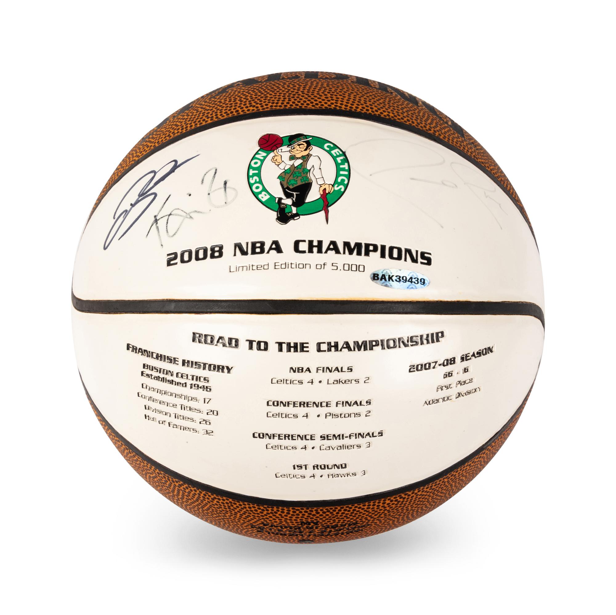 A Boston Celtics Big Three (Ray Allen, Kevin Garnett, and Paul Pierce) Signed Autograph Basketball