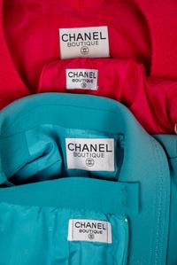 Two Chanel Skirt Suits: Blue and Pink, 1990s