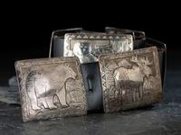 Navajo Sterling Silver Storyteller Concha Belt, with Woodland Creatures