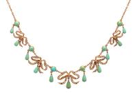 ANTIQUE, TURQUOISE AND SEED PEARL NECKLACE