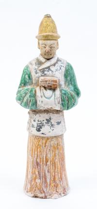 A Tang Style Pottery Figure Height 13 inches.