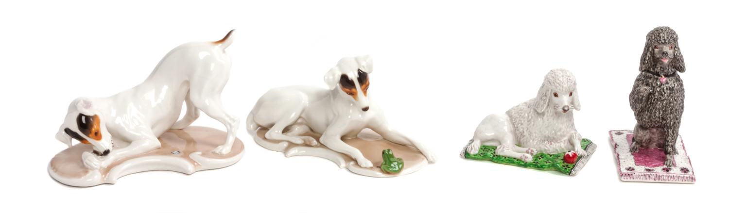 Four Nymphenburg Porcelain Figures Width of widest 7 inches. — 20TH CENTURY