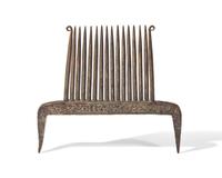 A Wrought Iron Flax Comb, Probably French, Dated "1844"