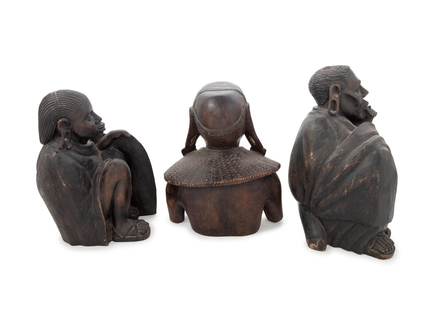 Three African Carved Wood Figures