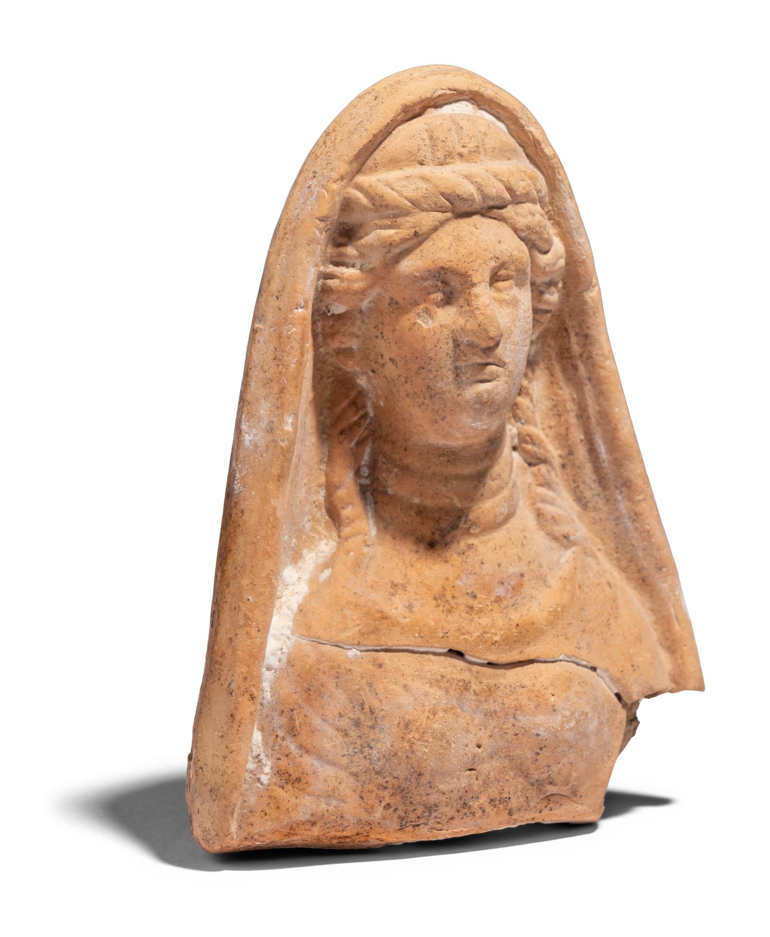 A Greco-Roman Terracotta Bust of a Goddess