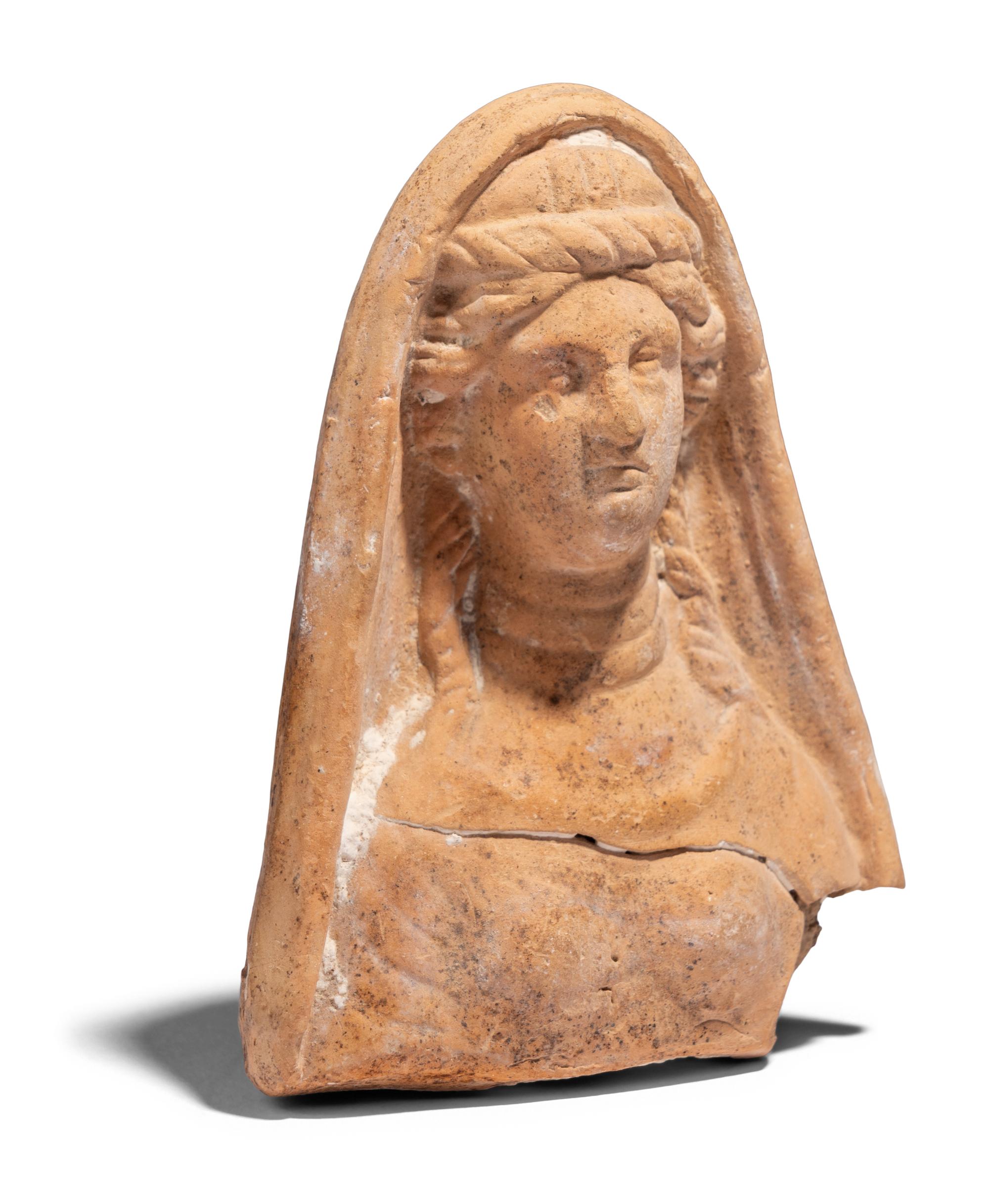 A Greco-Roman Terracotta Bust of a Goddess