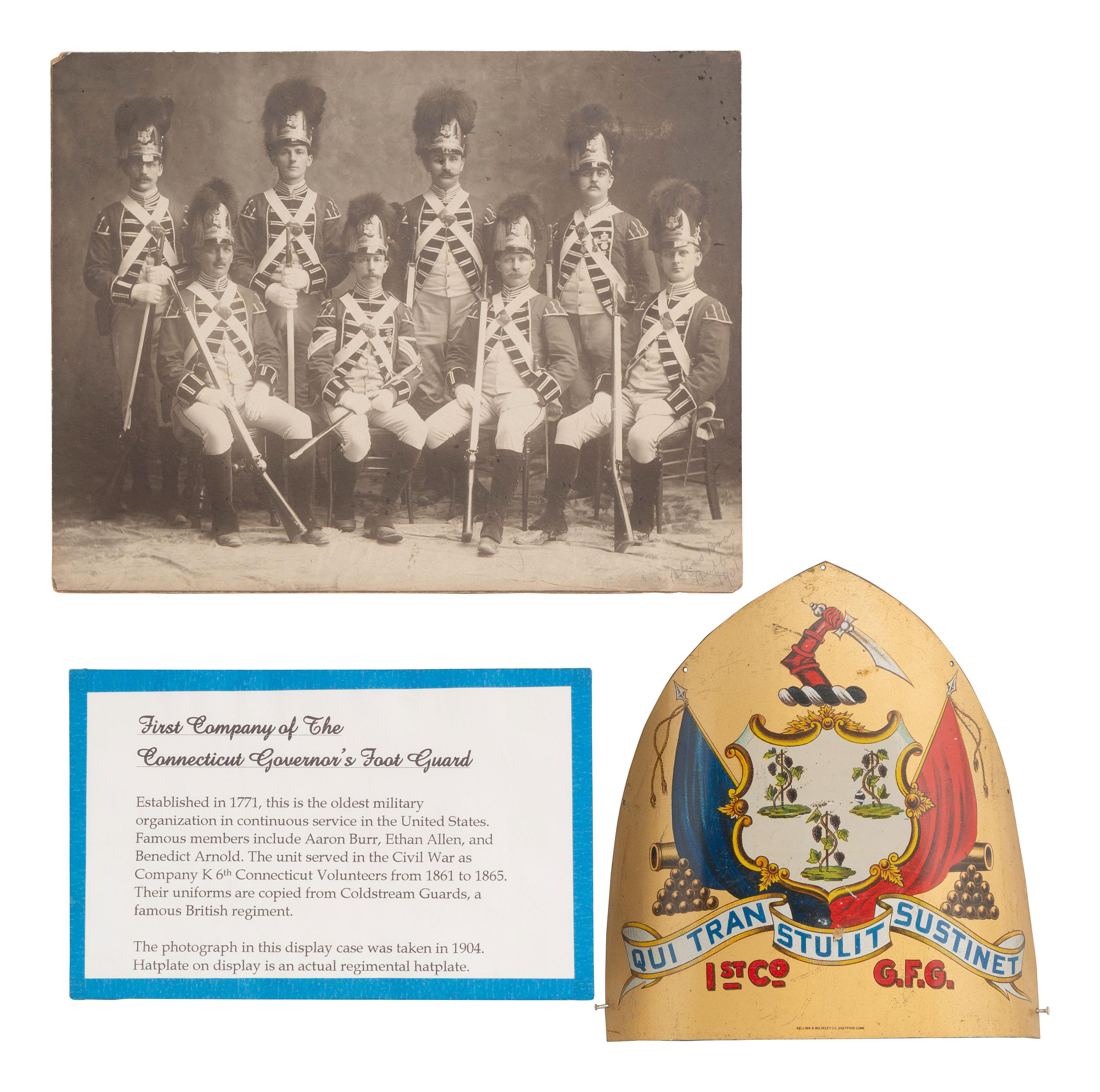 [Militaria] 1st Connecticut Governors Foot Guard shako plate, ca. 1875