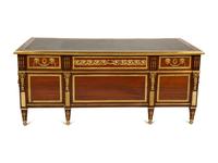 A Louis XVI Style Gilt Bronze Mounted Mahogany Bureau Plat