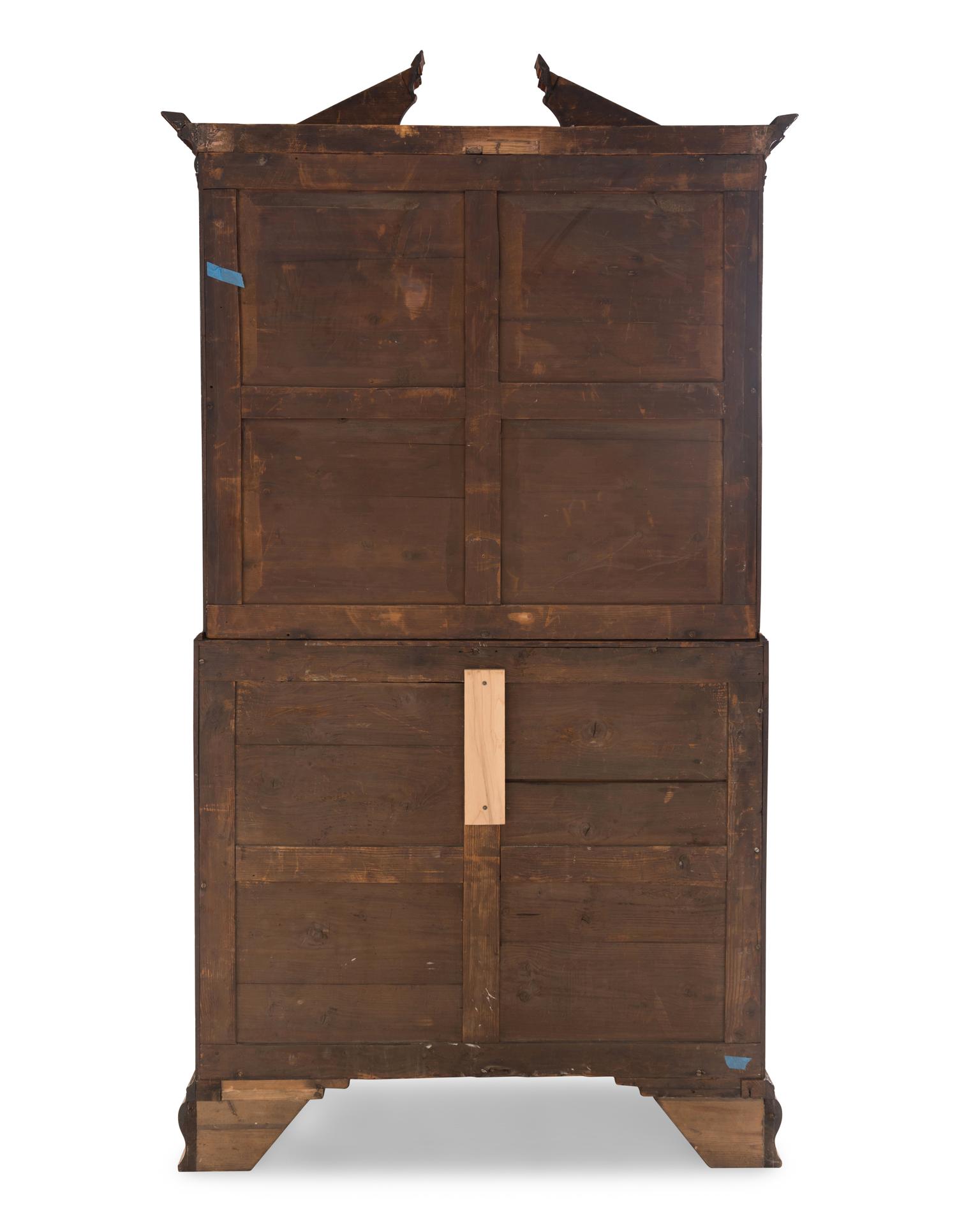 A George III Mahogany Bureau Cabinet
