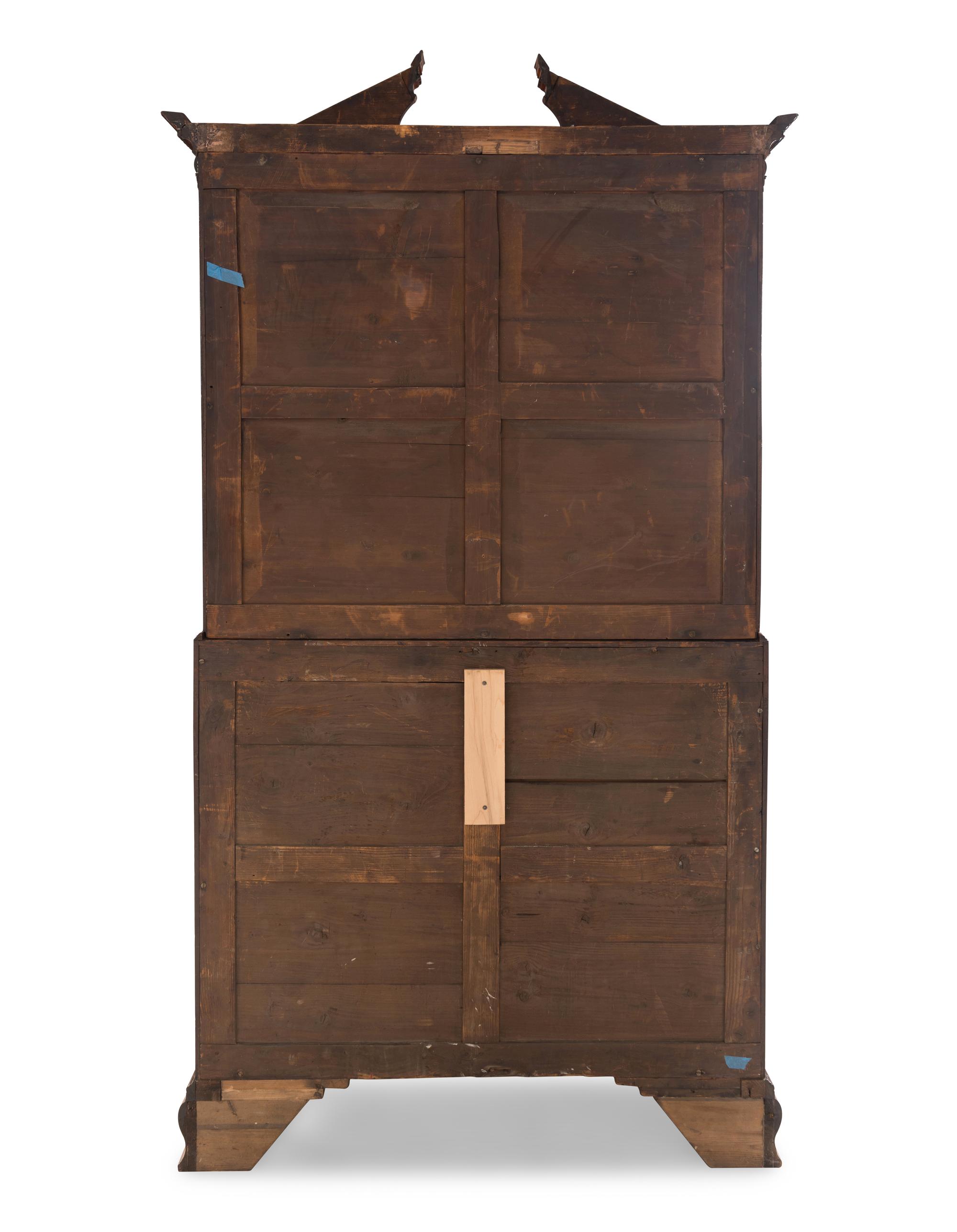 A George III Mahogany Bureau Cabinet