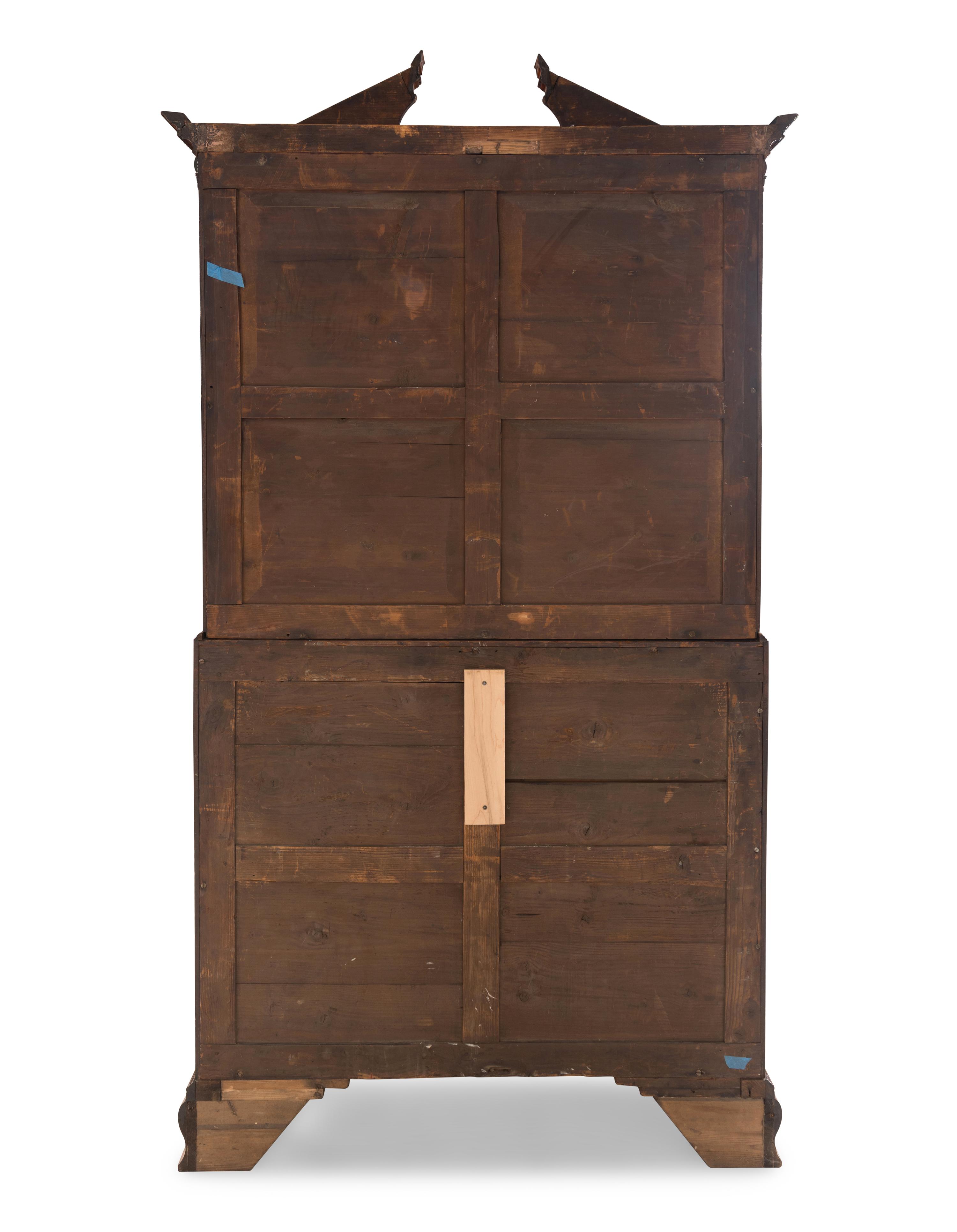 A George III Mahogany Bureau Cabinet
