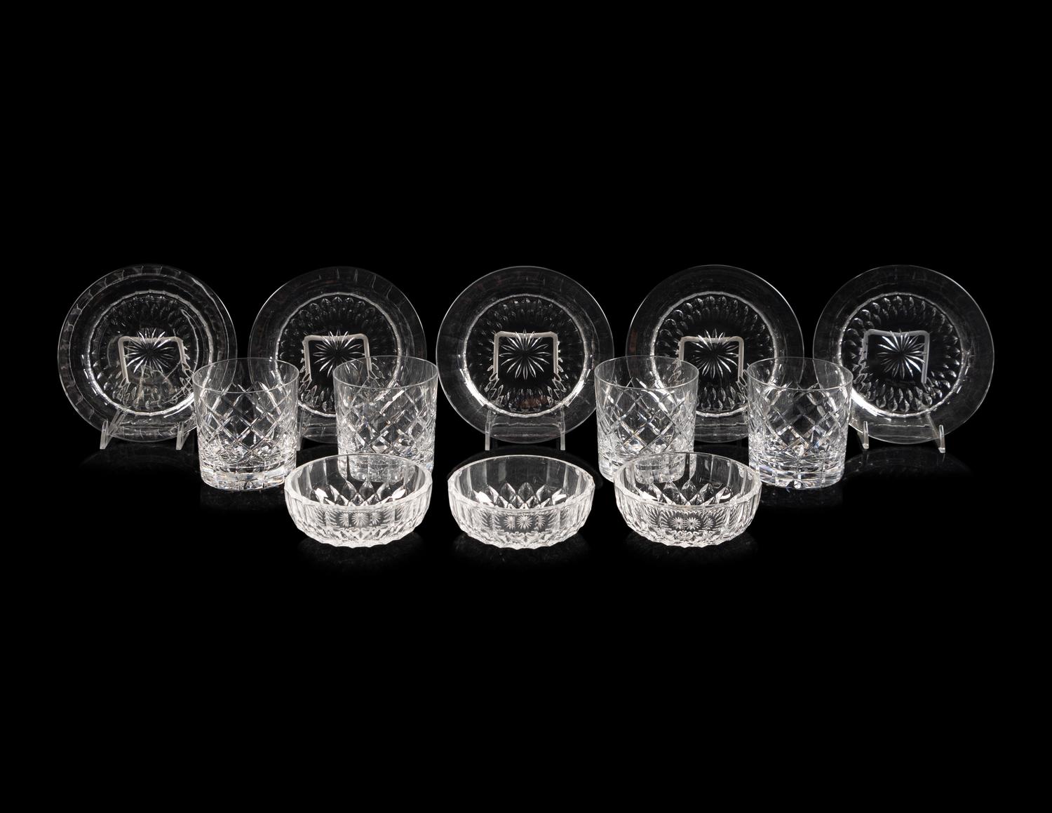 A Group of Val Saint Lambert Cut Glass Tableware
