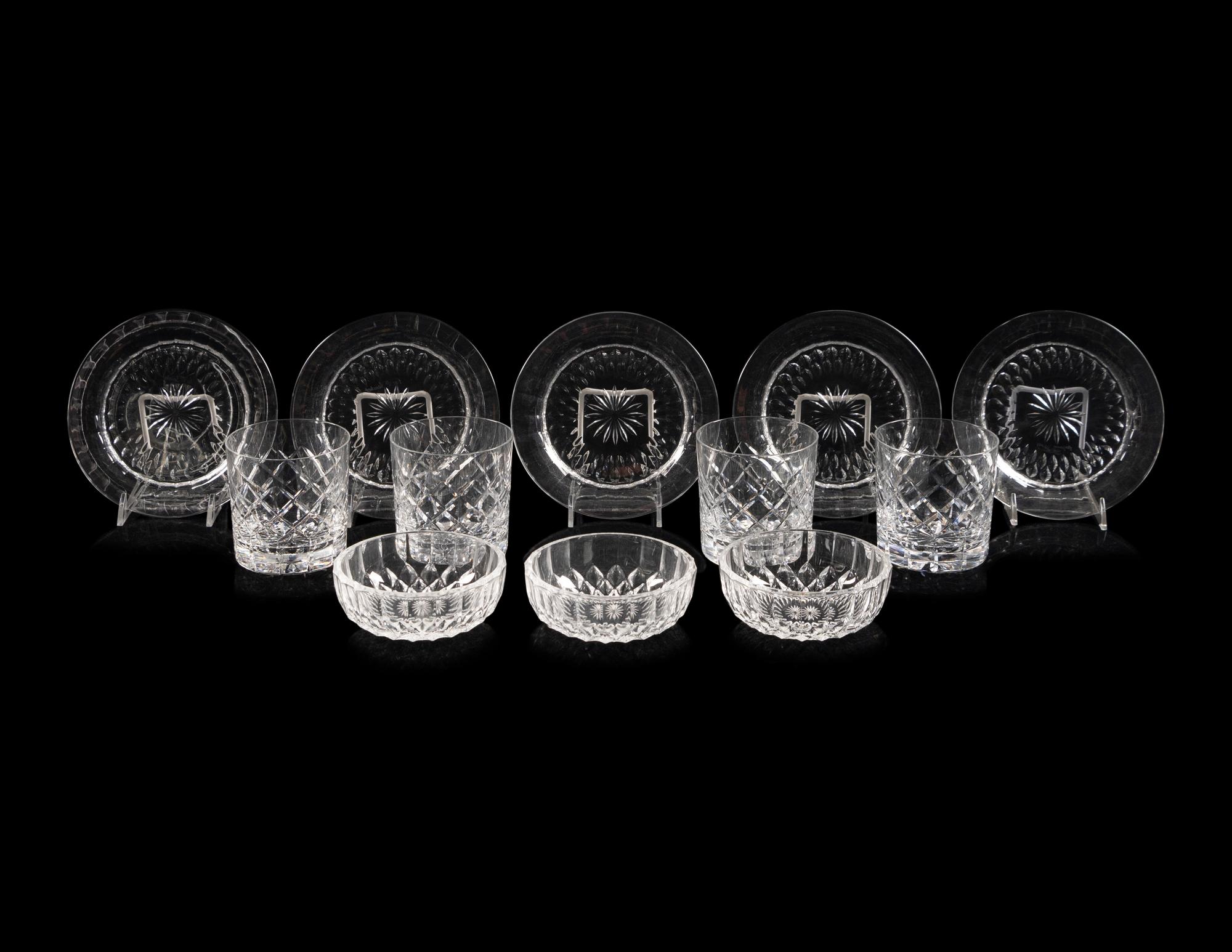 A Group of Val Saint Lambert Cut Glass Tableware