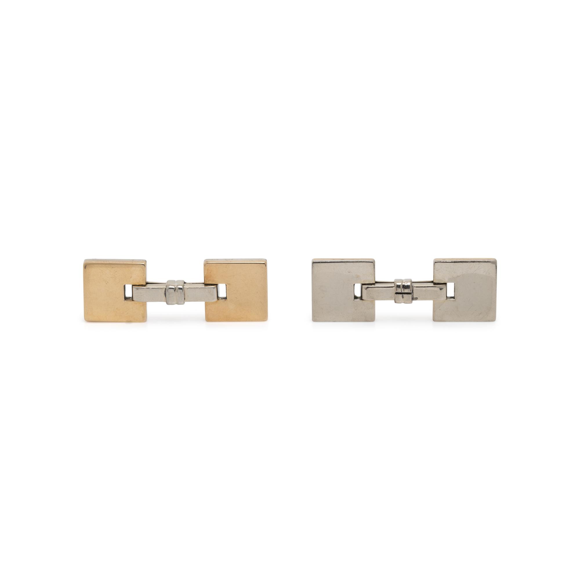 BICOLOR GOLD CUFFLINKS