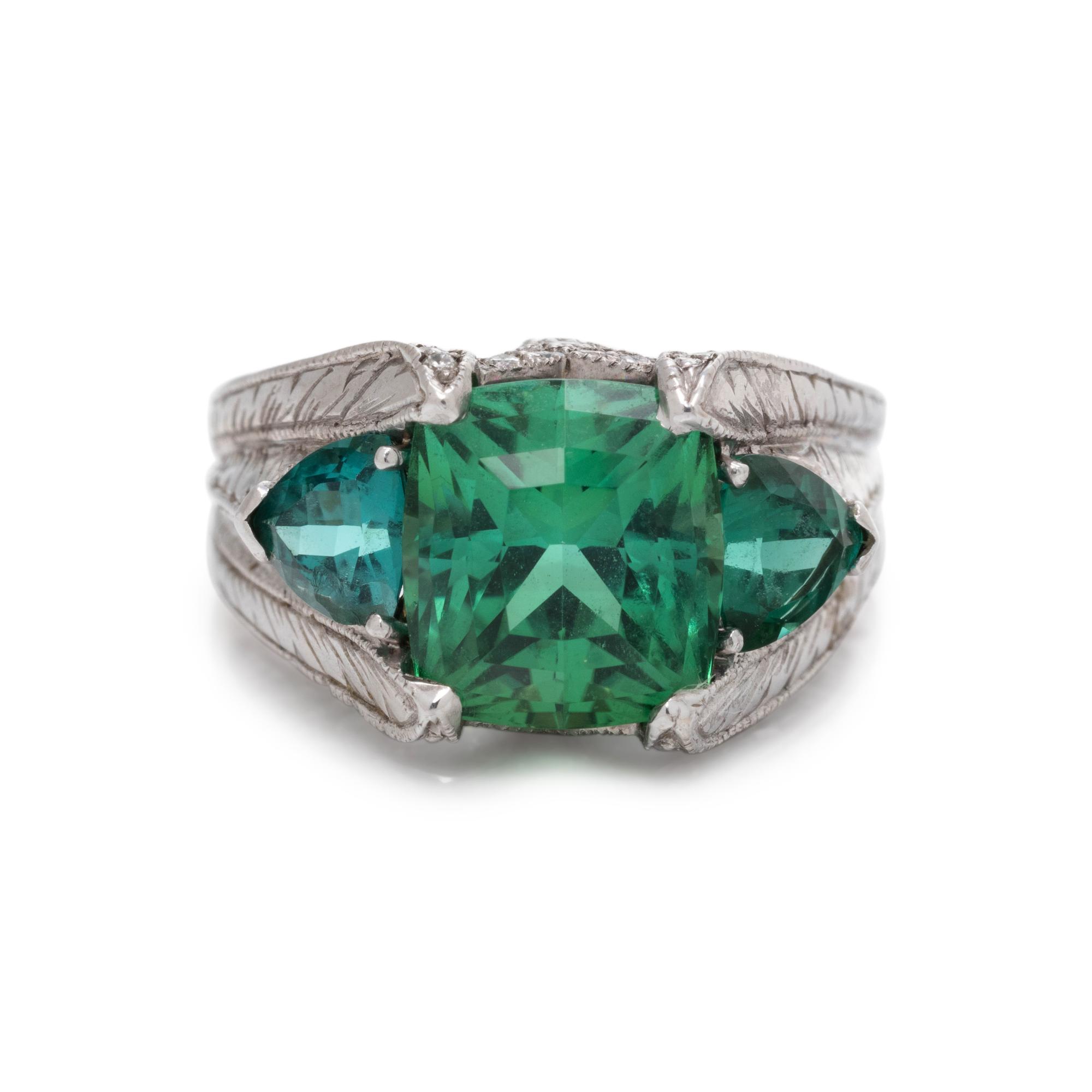 TOURMALINE AND DIAMOND RING