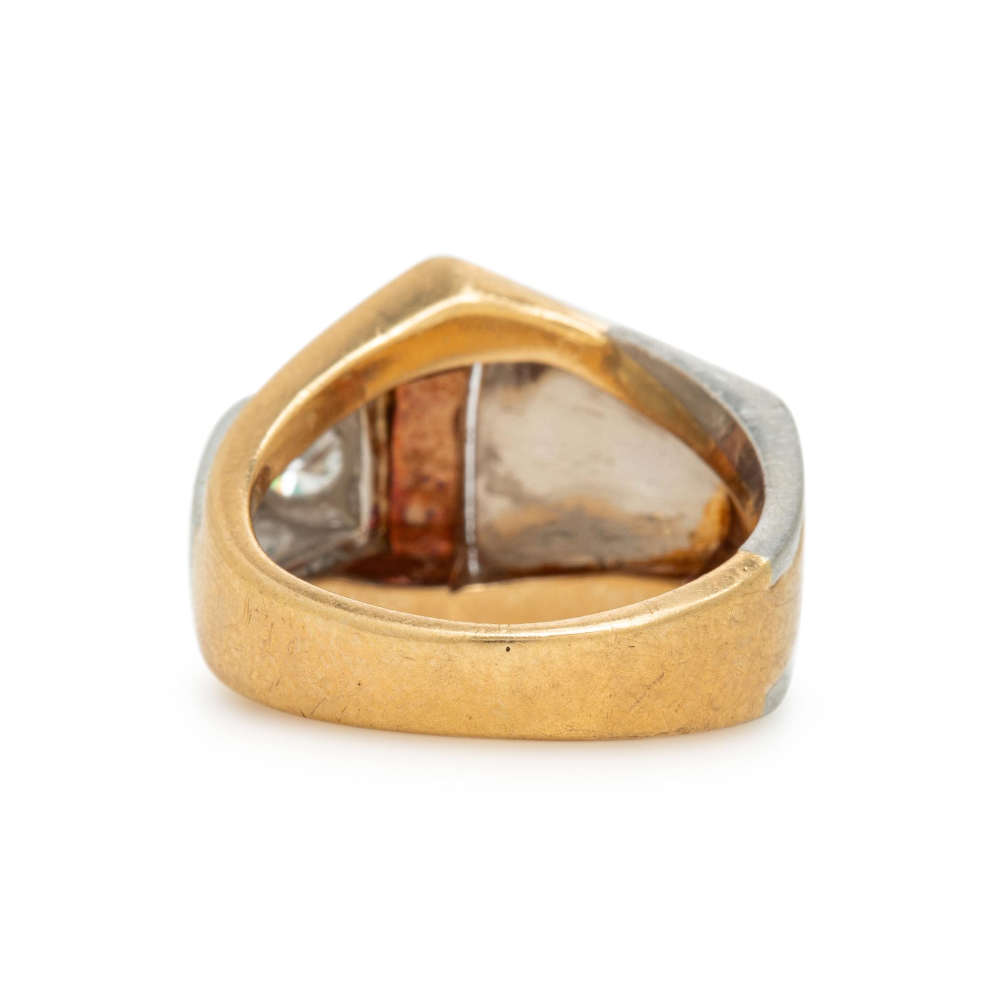 Bicolor Gold and Diamond Masonic Ring