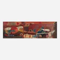 Lee Gatch (American, 1902-1968) Red Landscape (Red Barn)
