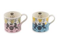 Two Eric Ravilious for Wedgwood Commemorative Mugs, George VI and Elizabeth II
