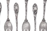 A Set of Twelve American Silver Terrapin Forks