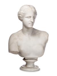 A Continental Marble Bust of Aphrodite
