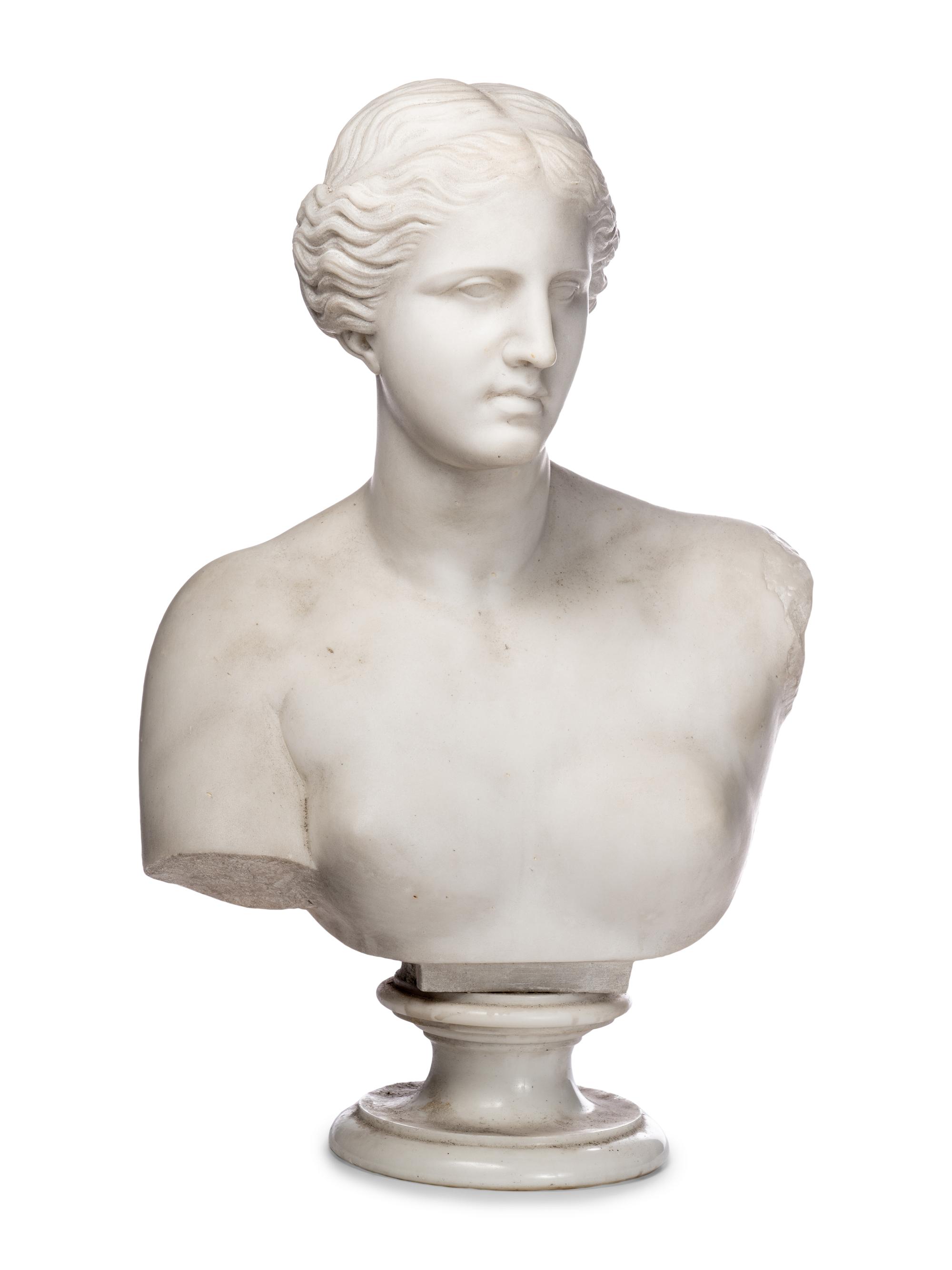 A Continental Marble Bust of Aphrodite