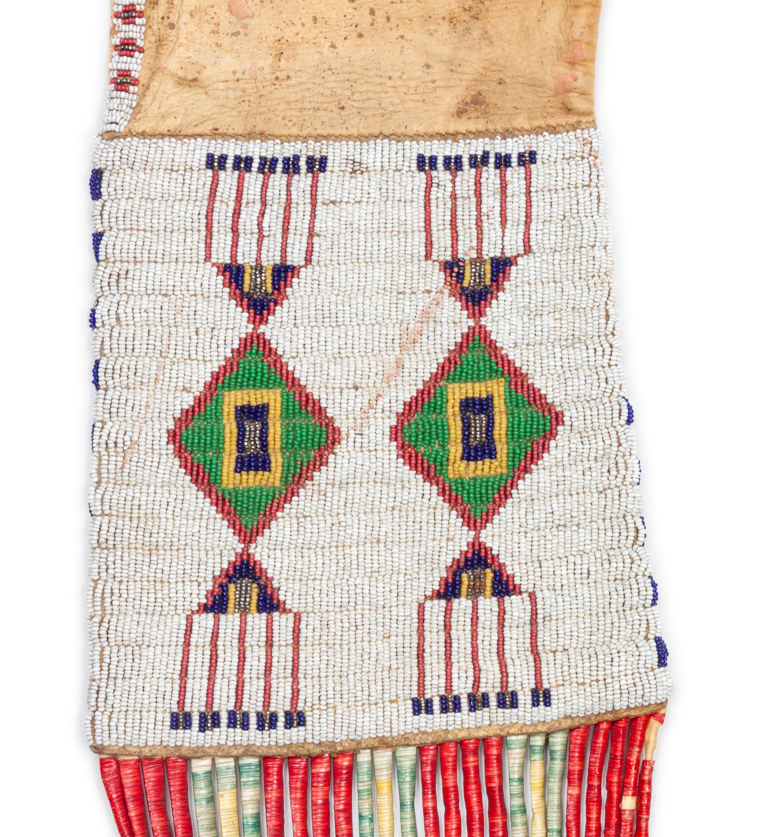 Sioux Beaded Hide Tobacco Bag