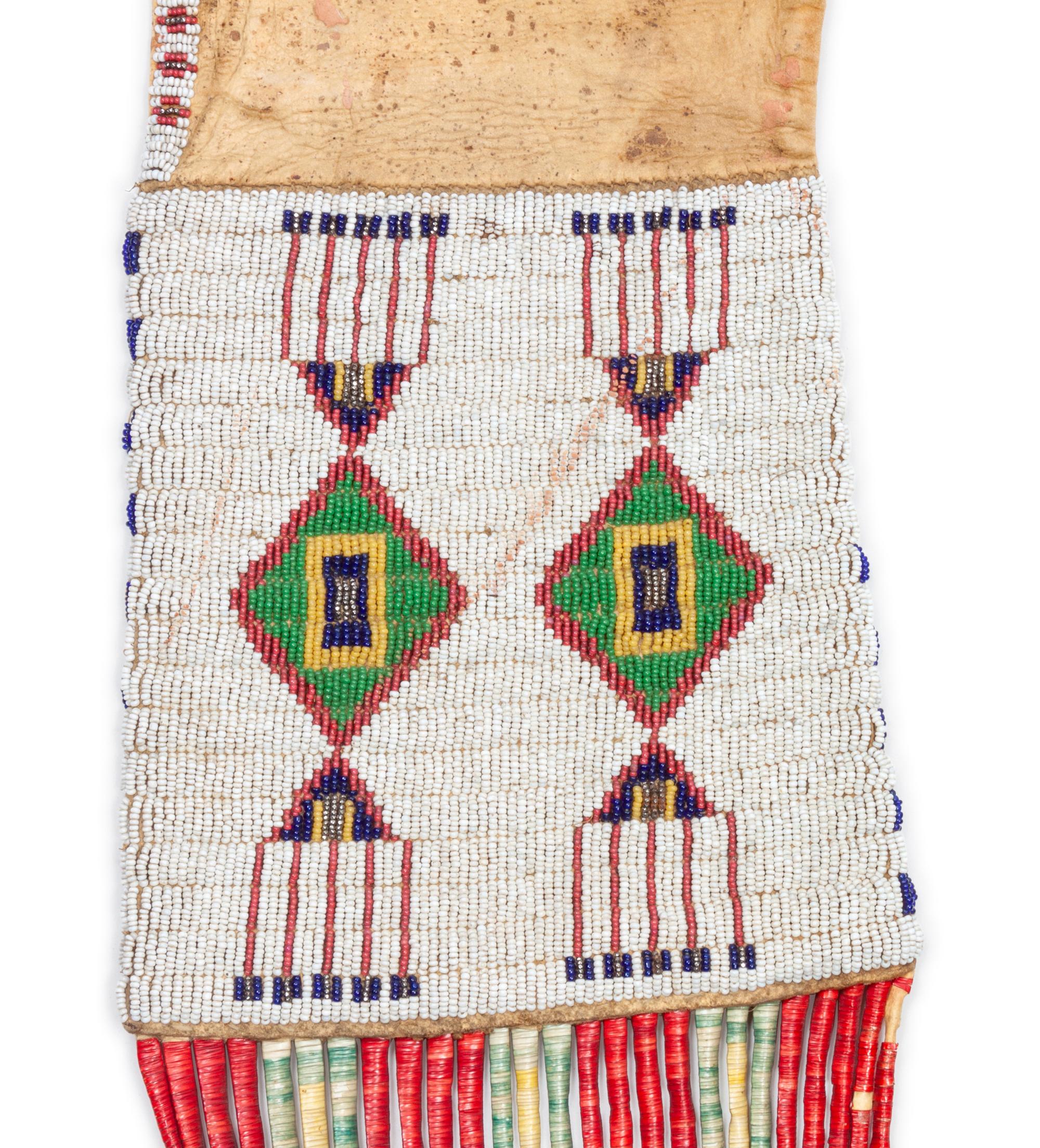 Sioux Beaded Hide Tobacco Bag