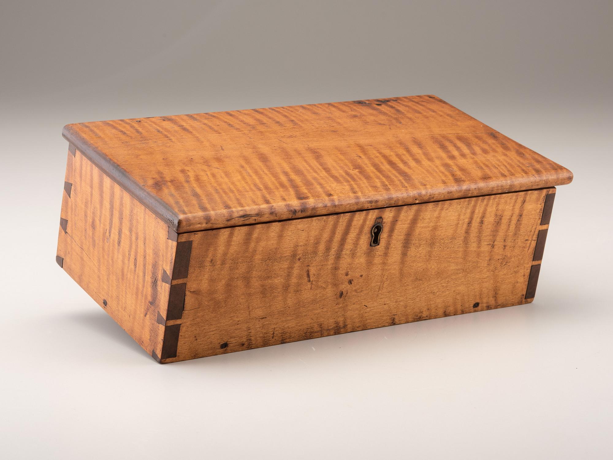 A Tiger Maple Document Box