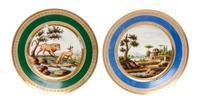 Two Paris Porcelain Cabinet Plates Diameter 9 1/4 inches.