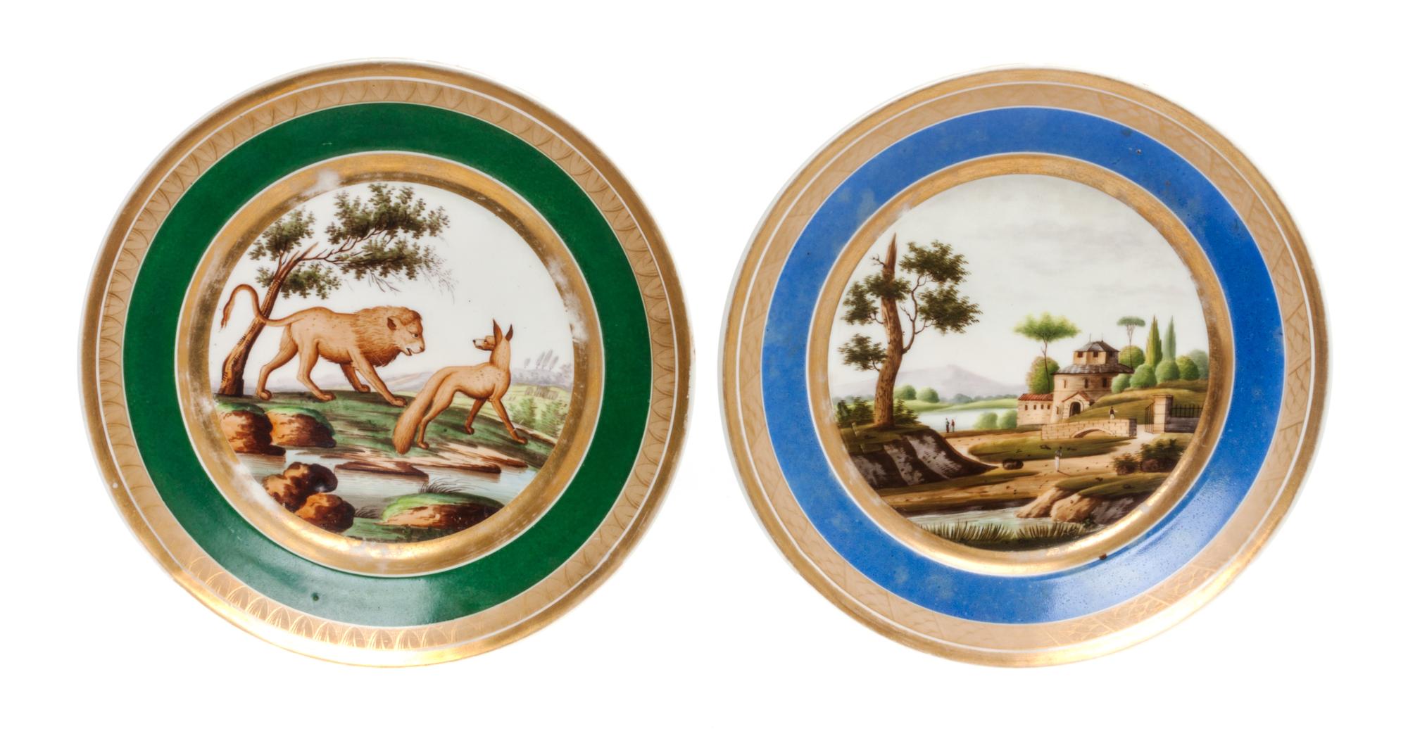 Two Paris Porcelain Cabinet Plates Diameter 9 1/4 inches.