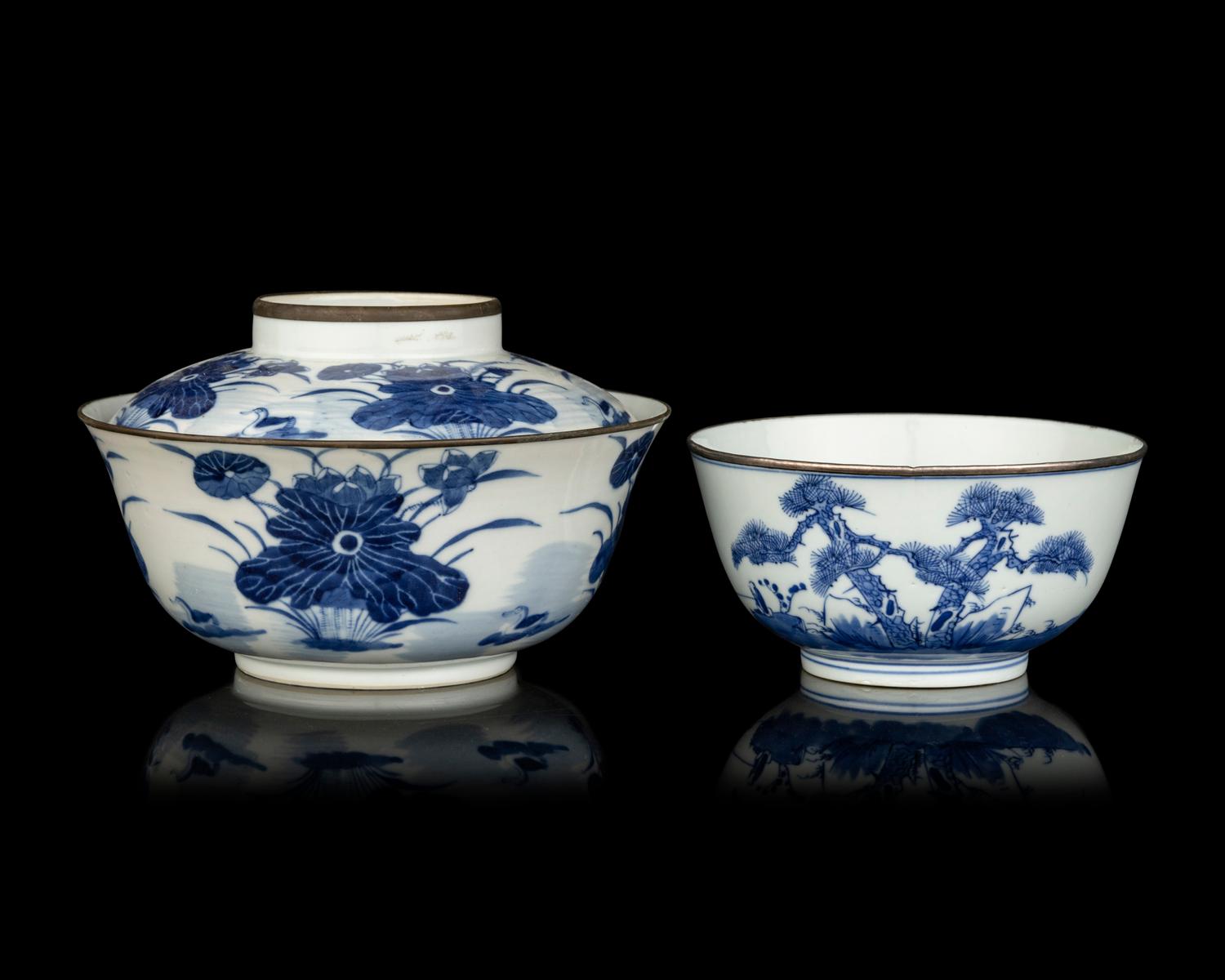 Two Chinese Blue and White Porcelain Bowls