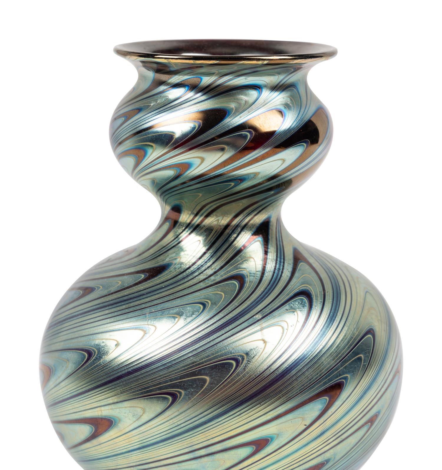 An Iridescent Glass Vase