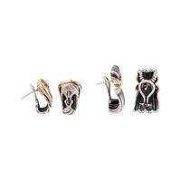 DAVID YURMAN, COLLECTION OF STERLING SILVER AND YELLOW GOLD EARCLIPS