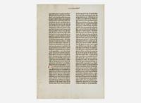 [Early Printing] Gutenberg, Johannes Leaf from the Gutenberg Bible