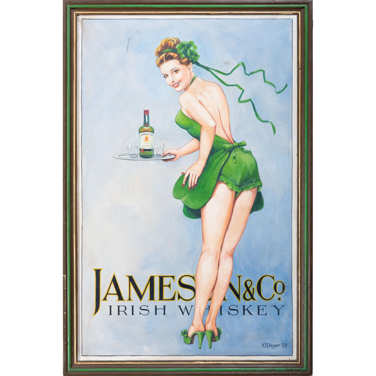 A Jameson & Co. Irish Whiskey Painted Advertising Sign